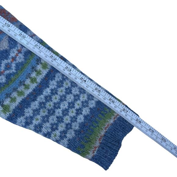 Vintage Fair Isle Wool Sweater V-Neck Nordic Knit Cozy Hygge Winter Pullover M - Picture 11 of 12